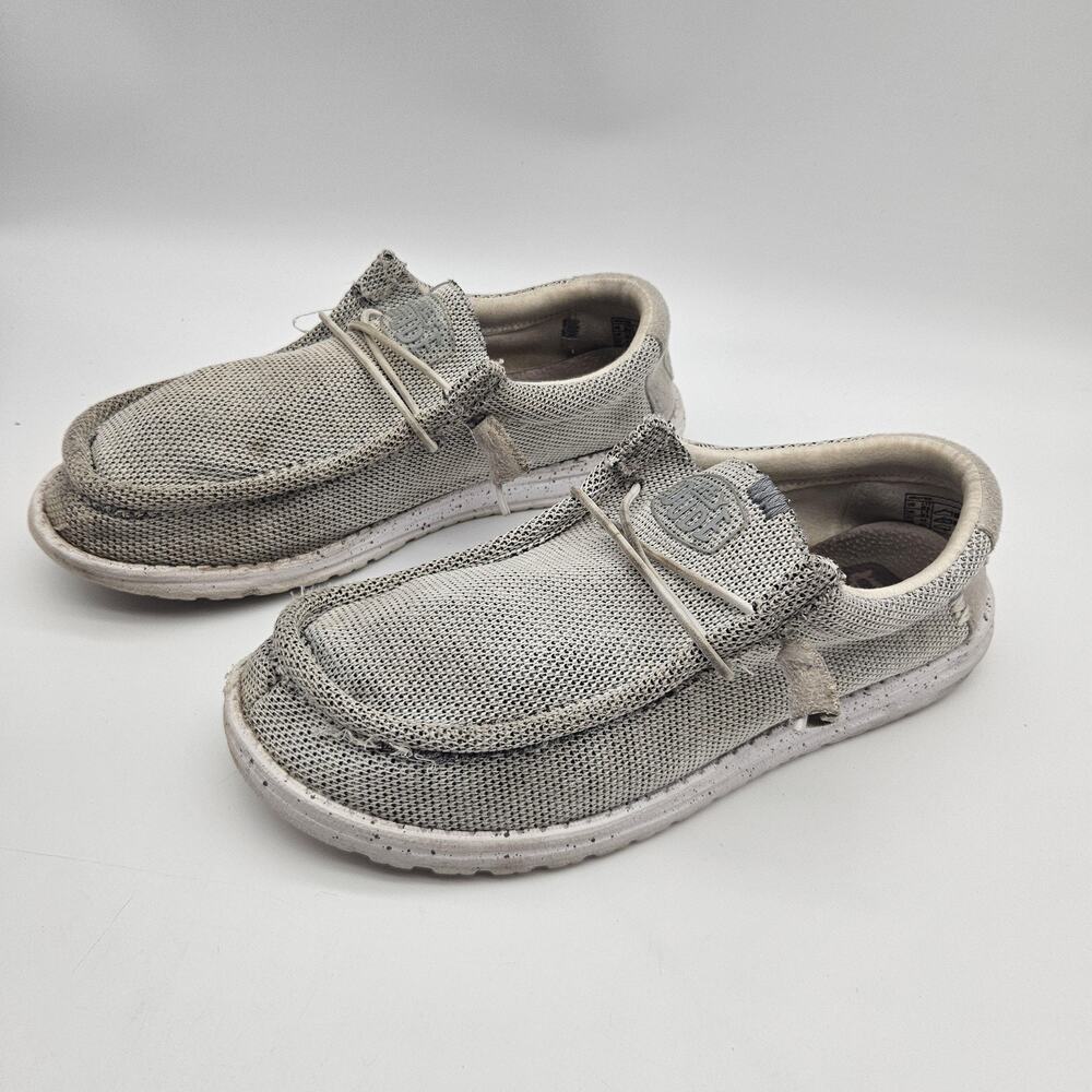 Hey Dude Wally‎ Sox Shoes Mens Size 9 Stone White Slip On Lightweight Casual